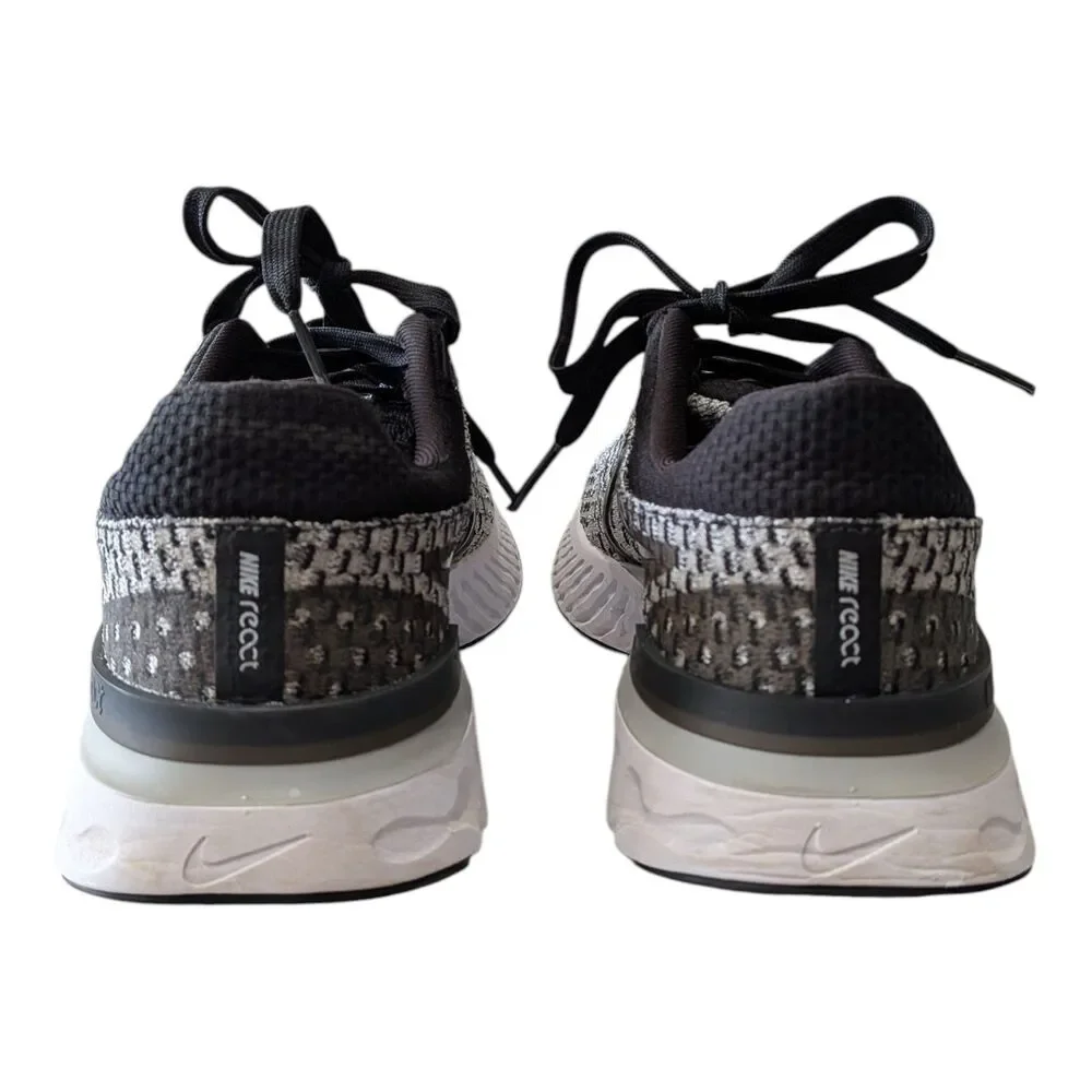 Nike React Infinity Run Flyknit 3 Shoes Women's Size 8 Black Grey Fog Running